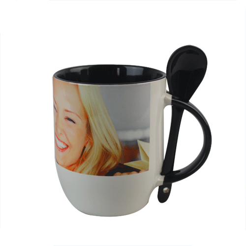 11oz Inner&Handle Color Mug With Spoon