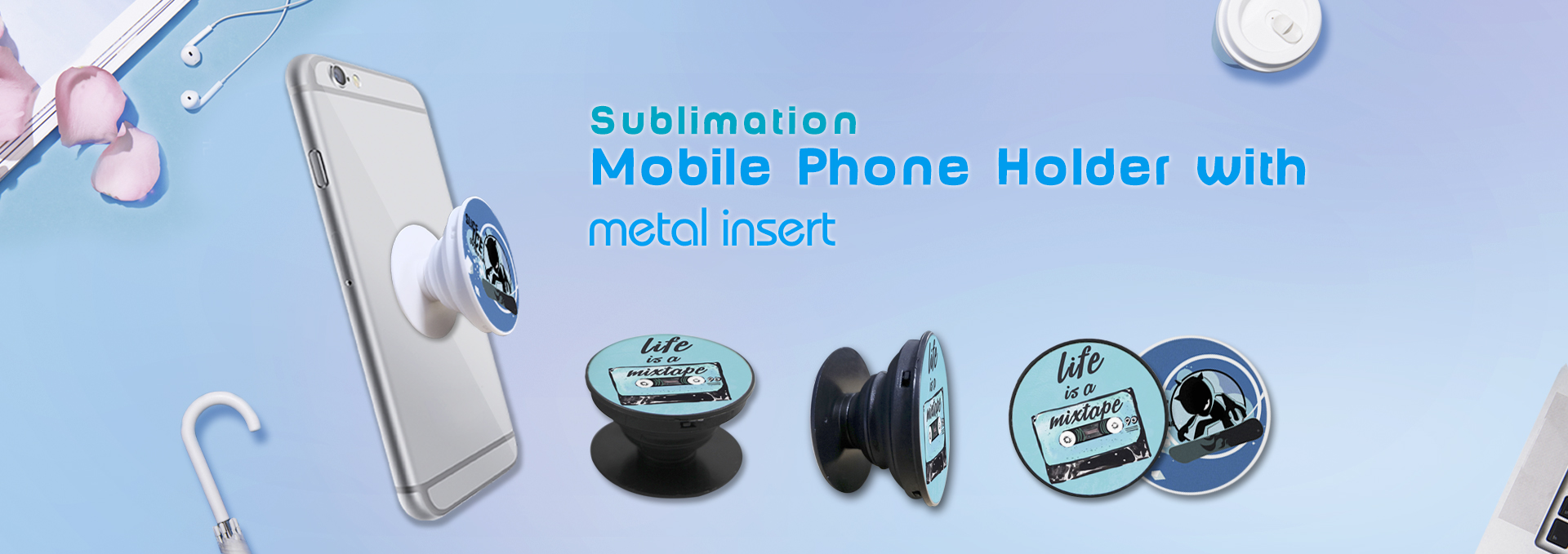 Sublimation Cell Phone Holder with metal insert