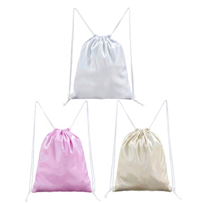 Sublimation Glitter Polyester Drawstring Bag