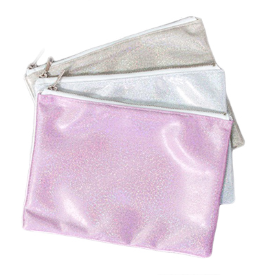 Sublimation Glitter polyester  makeup bag