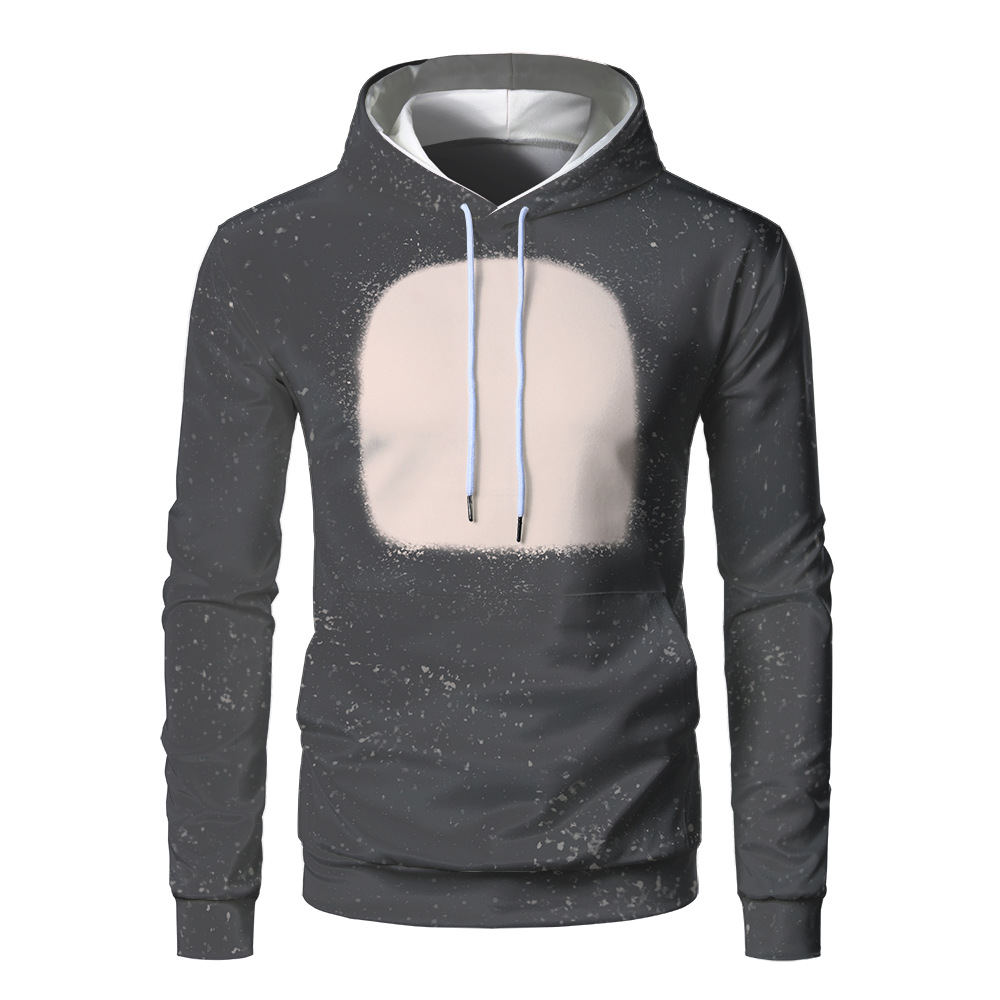 Customized Polyester Sublimation Faux Bleach Hoodie