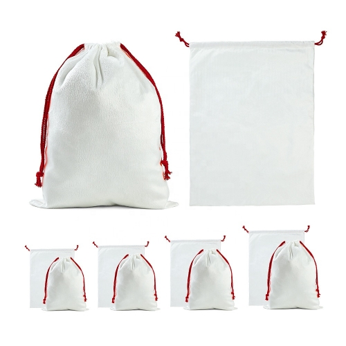 Velvet Sublimation Drawstring Bag Santa Sacks