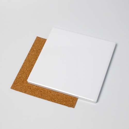 Square Ceramic Sublimation Coasters with cork back