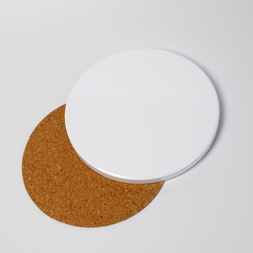 Round Ceramic Sublimation Mug Coasters with cork back
