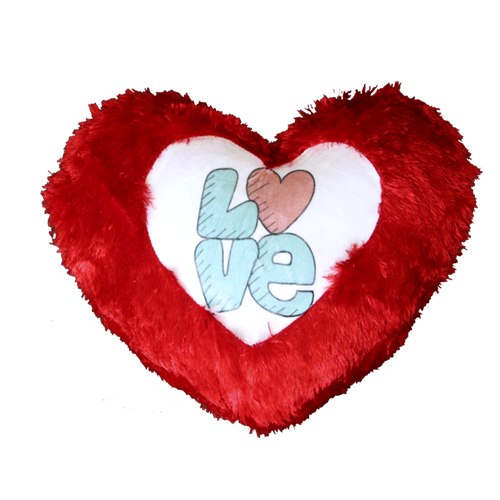 Heart Shape Plush Cushion Cover