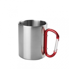 300ml Stainless Steel Mug W/ Carabiner Handle