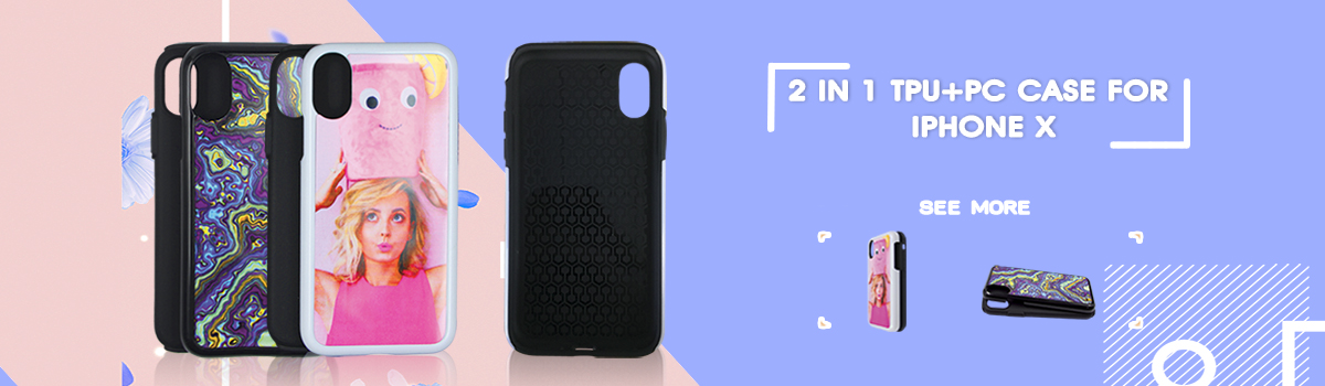 iphone X 2 in 1 TPU+PC Sublimation Phone Case