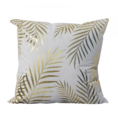 Big Leaf 45*45cm Gold Stamping Cushion Cover
