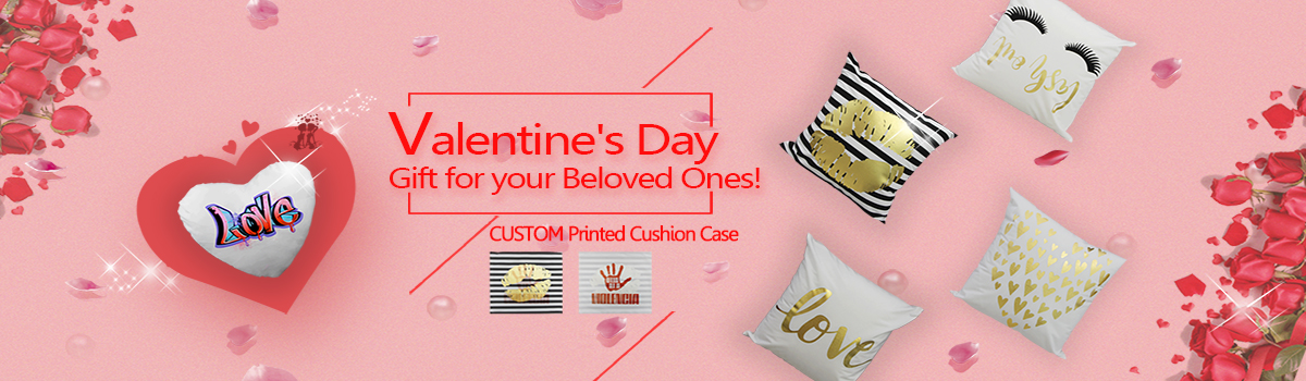 Sublimation Gold Design Pillow Case for Valentine's Day