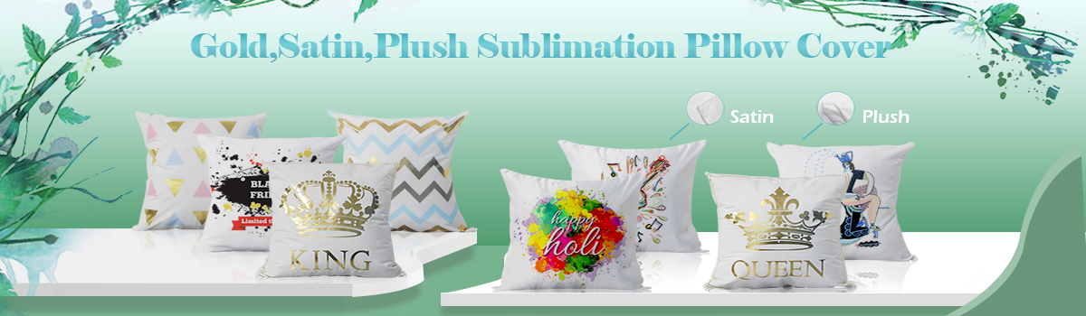Gold,Satin,Plush Sublimation Pillow Cover