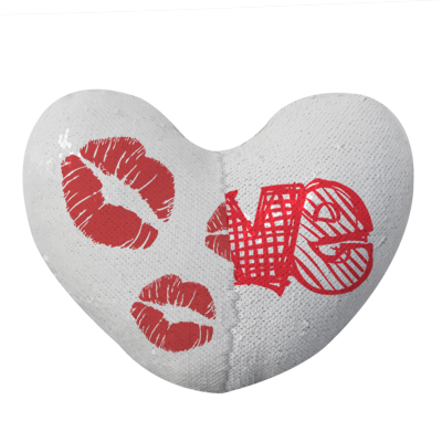 Heart White Sequin Cushion Case