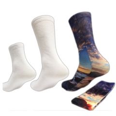 Sublimation Blank Sport White Crew Soccer Basketball Socks
