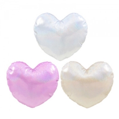 Sublimation Polyester Glitter Heart Shaped  Pillow Cover