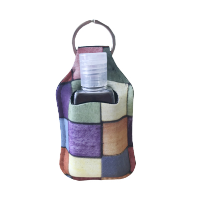 Sublimation  Neoprene Sanitizer Holder Keychain  with 30ml Bottle