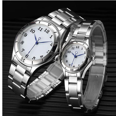 Silver Sublimation Couple Watch