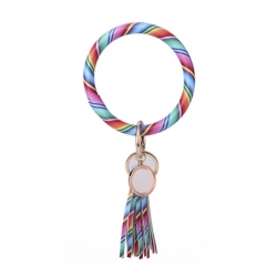 sublimation blanks pu tassel bracelet wristband