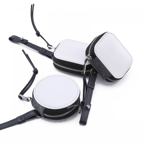 Sublimation leather earphone pack bag for airpods