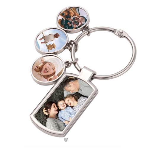 3 Charms Set Keychains Sublimation Blank Metal Key chain