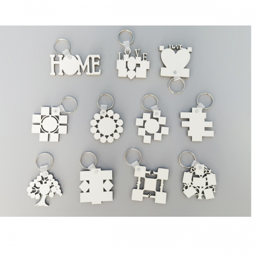 sublimation white mdf wood photo keychain