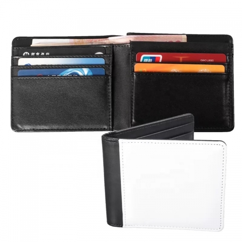 Sublimation Blank Faux PU Leather Men's Wallet