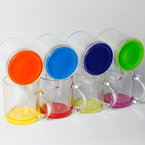 Sublimation  Glass  Mug  with bottom color