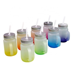 8 Colors Sublimation Blank Glass  Mason Jar