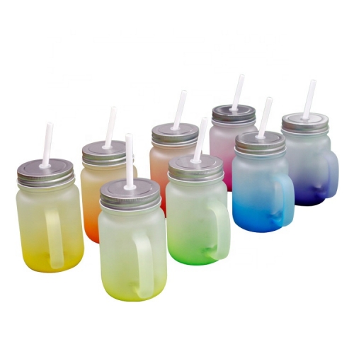 8 Colors Sublimation Blank Glass  Mason Jar