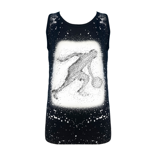 Sleeveless Tie Dye Sublimation Blank Polyester Faux Bleached Tank Tops