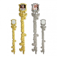 Gold Silver Sublimation Blank Metal Rose Flower