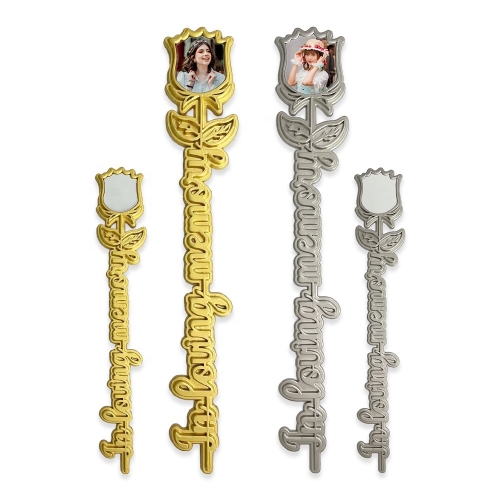 Gold Silver Sublimation Blank Metal Rose Flower