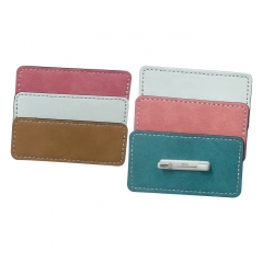 Sublimation Blank PU Leather Button Badge Name Tag