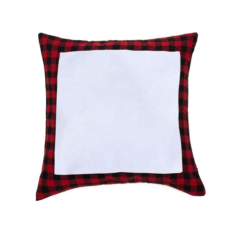 16x16 inch Christmas Decoration Linen Velvet Plaid Sublimation Pillow case