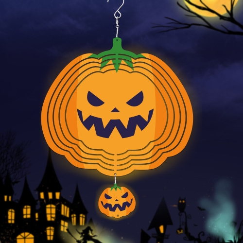 Metal Pumpkin Face Sublimation Wind Spinner