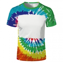 Men Women Tie Dye Faux Bleach Sublimation Tee shirt