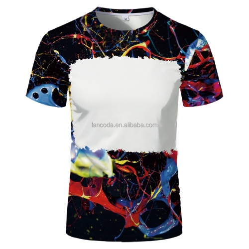 Blank Polyester Tie Dye Faux Bleach Sublimation Tshirt