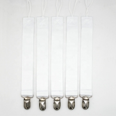 Blank White Polyester Sublimation Baby Pacifier Clip Holder