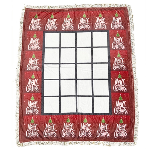 Customized Photo 50x60 inch Flannel Panel Sublimation Merry Christmas Blanket