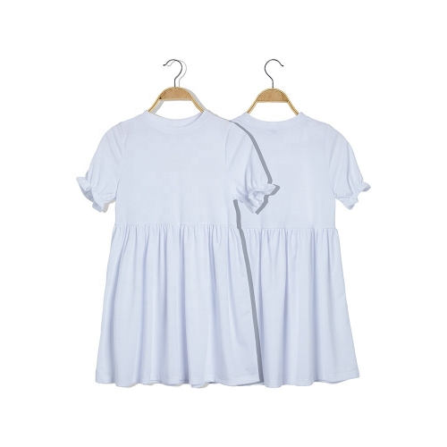 Summer Polyester Blank Infant Toddlers White Sublimation Dress