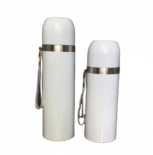 Silver White 12oz 17oz Sublimation Bottle Thermal Mug Tumbler