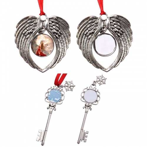 Blank Xmas House Joy Love Snowflake Key Sublimation Ornament