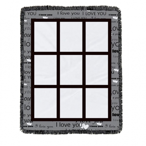 5 Colors 40x50 40x60 inch 9 Panel I Love You Sublimation Baby Blanket