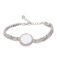 Sublimation Round button diamond bracelet