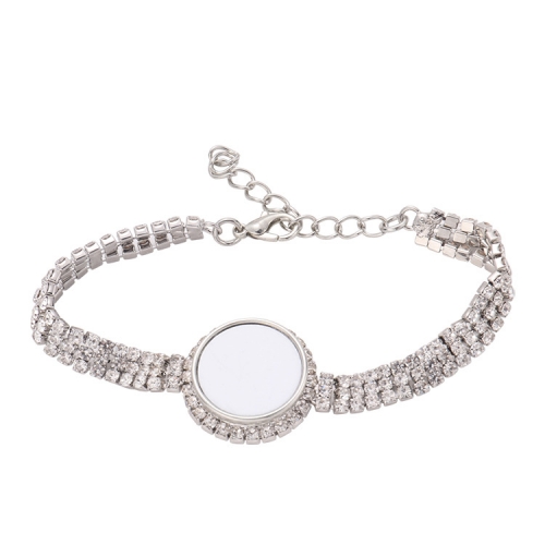 Sublimation Round button diamond bracelet