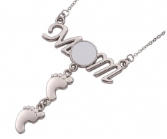 Mom Necklace 2 Footprints