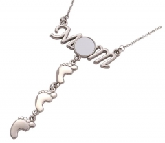 Mom Necklace 3 Footprints