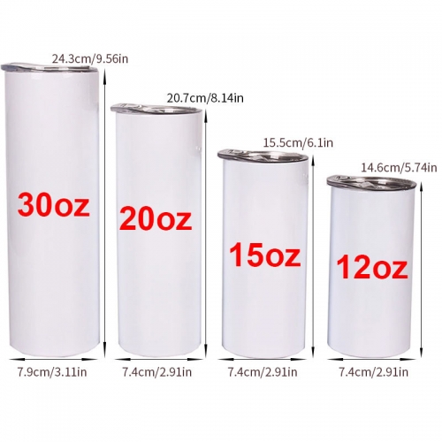 12oz 15oz 20oz 30oz Straight Tumblers