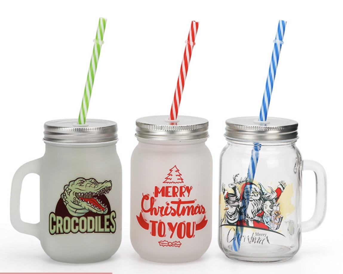 Glossy Frosted Mason Jar