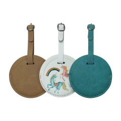 Circle Leather Bag Tags