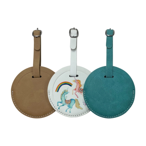 Circle Leather Bag Tags