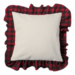 Linen Ruffle Plaid Sublimation Pillow Case